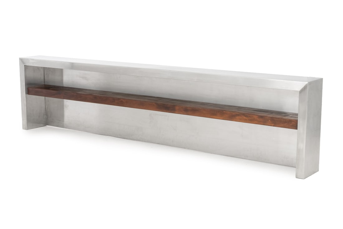 Modern Rosewood & Stainless Steel Console Table (1 of 7)