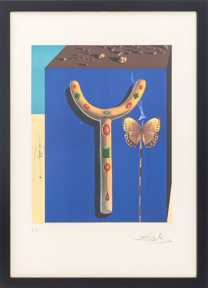 Salvador Dali "Surrealist Crutches" Etching, 1971 (1 of 10)