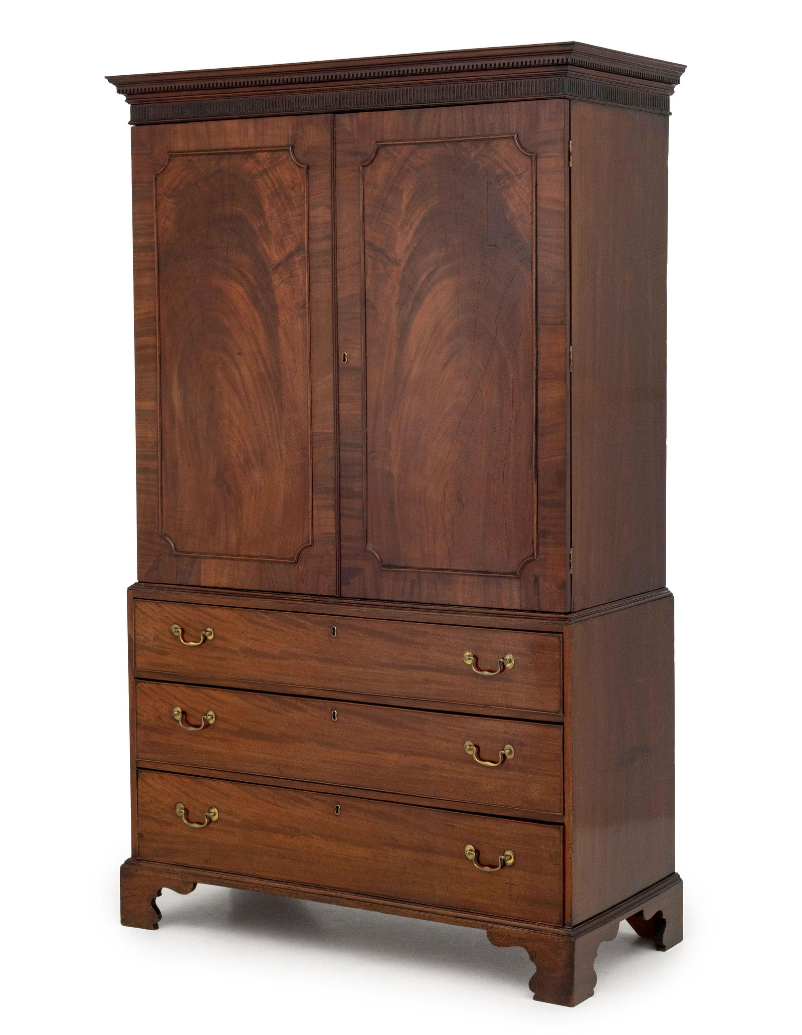 Edwardian Flame Mahogany Linen Press (1 of 7)