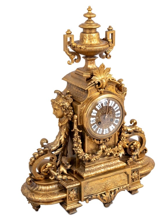 Napoleon III Ormolu 3-Piece Clock Set, ca. 1870 - 2