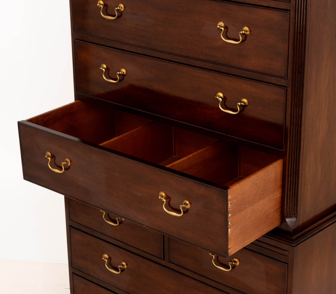 George III Style Mahogany Chest on Chest - 9