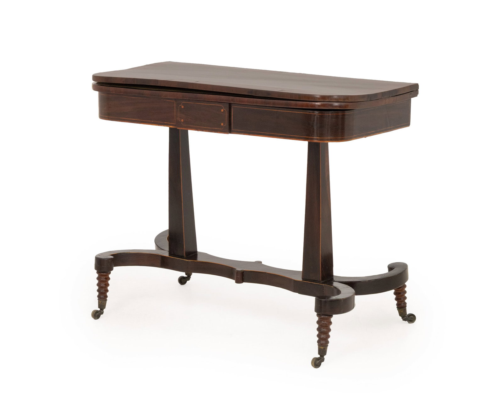 Regency Rosewood and Mahogany Card Table (1 of 10)