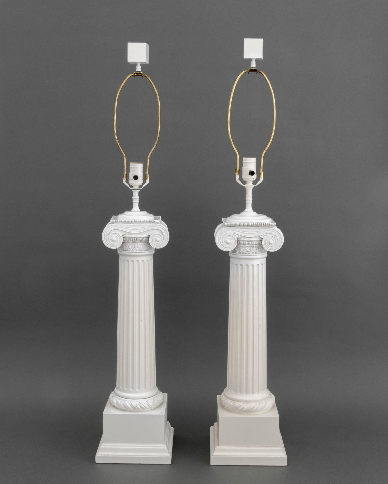 Neoclassical Style Ionic Column Table Lamps, Pair (1 of 6)