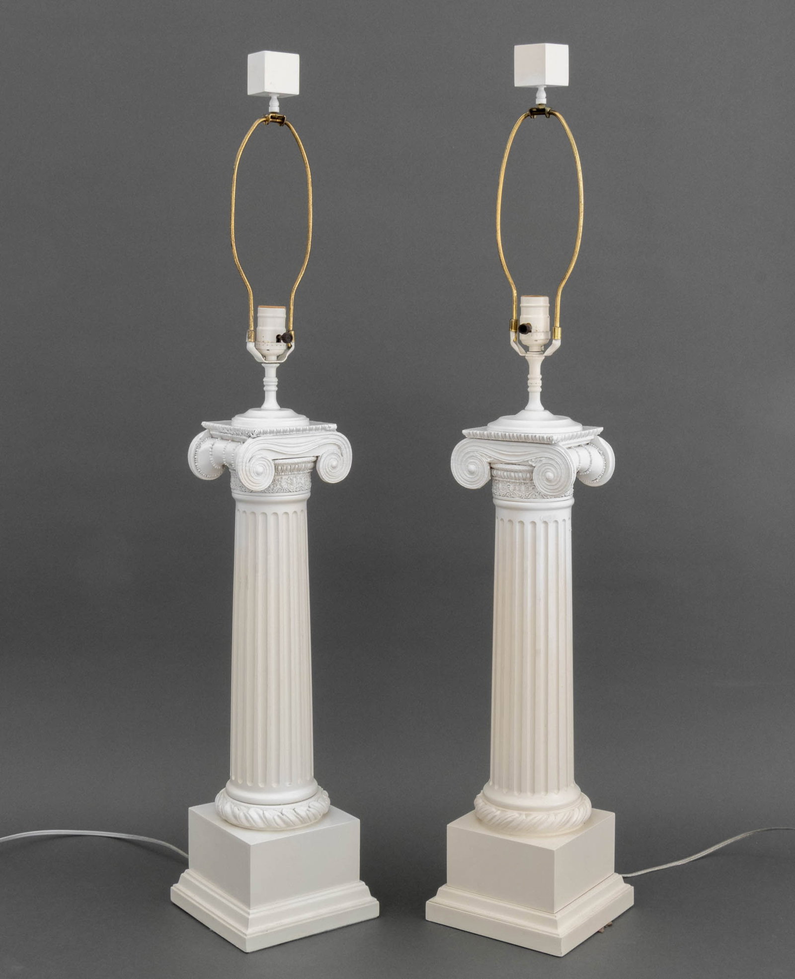 Neoclassical Style Ionic Column Table Lamps, Pair - 5