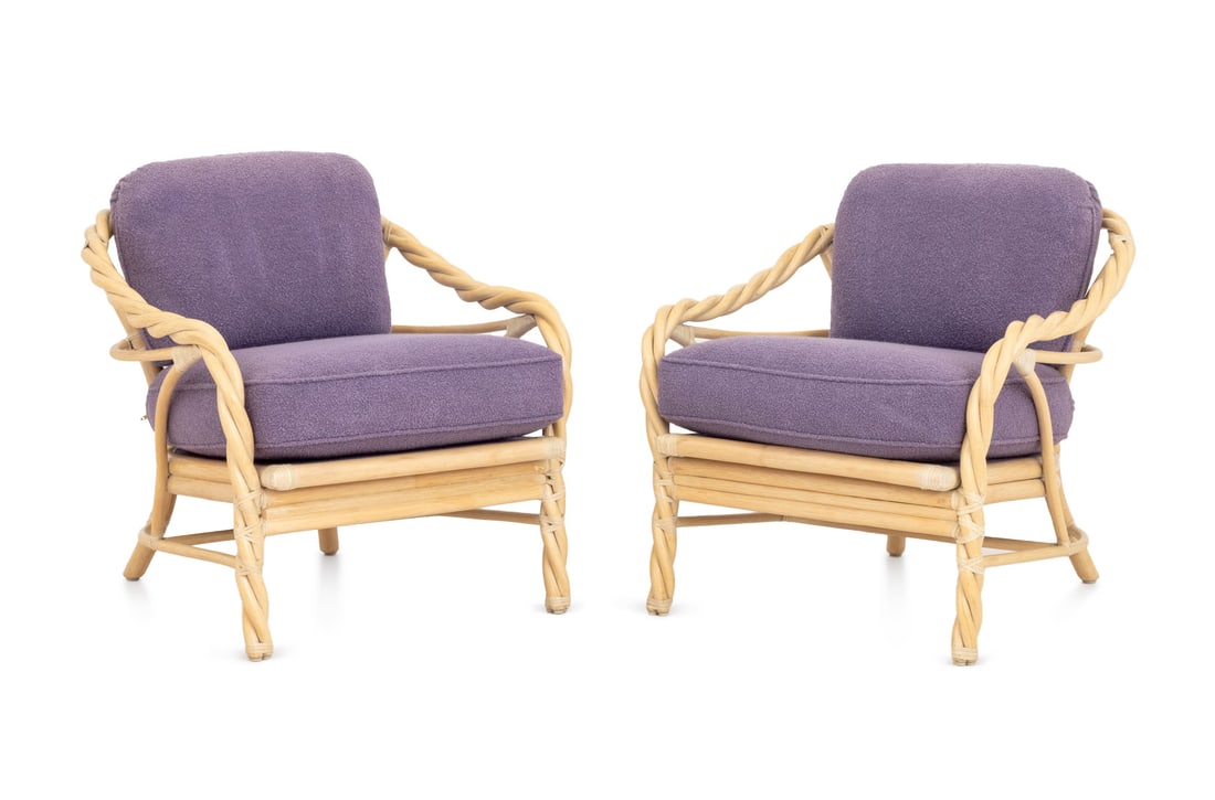 McGuire Twisted Rattan Armchairs, Pair (1 of 10)