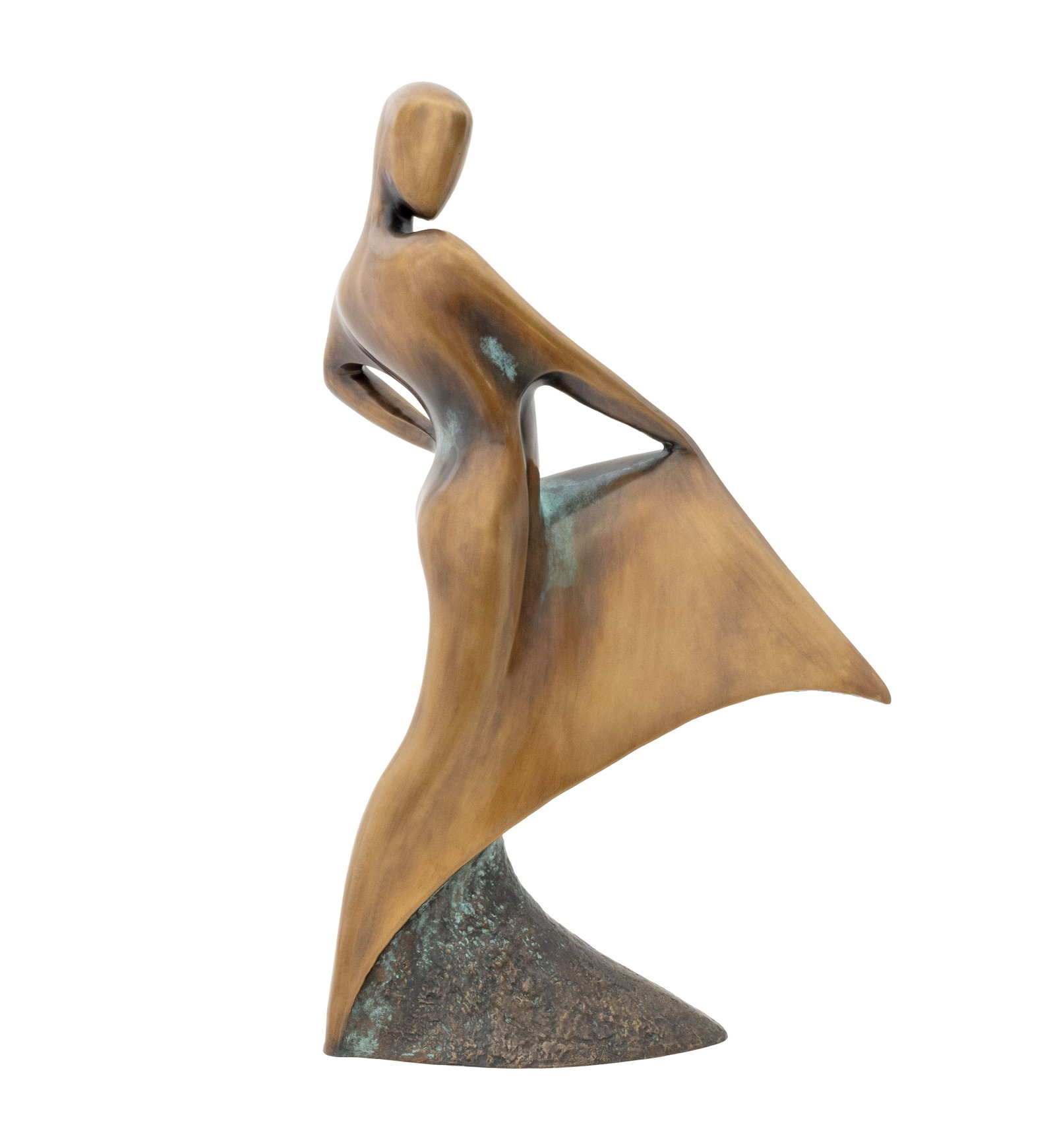 Loni Kreuder "Flamenco Andaluz" Patinated Bronze: Loni Kreuder (German, b. 1940) "Flamenca Andaluz" Verdigris Patinated Bronze Sculpture, signed and numbered edition "9/25" near base. 26.5" H x 15" W x 8" D. Provenance: From an Upper East Side Estate