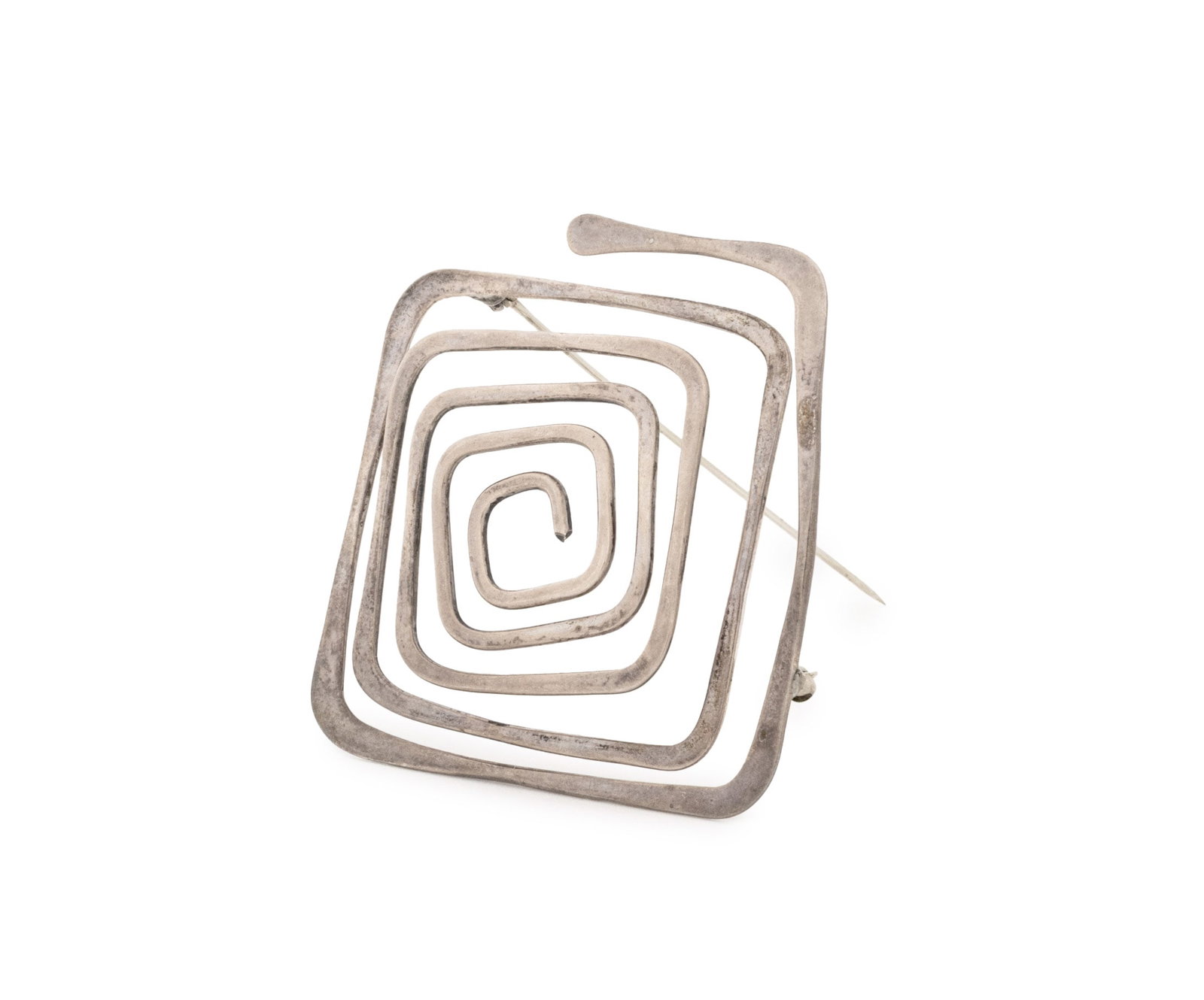 Ed Wiener Geometric Spiral Sterling Silver Brooch (1 of 11)
