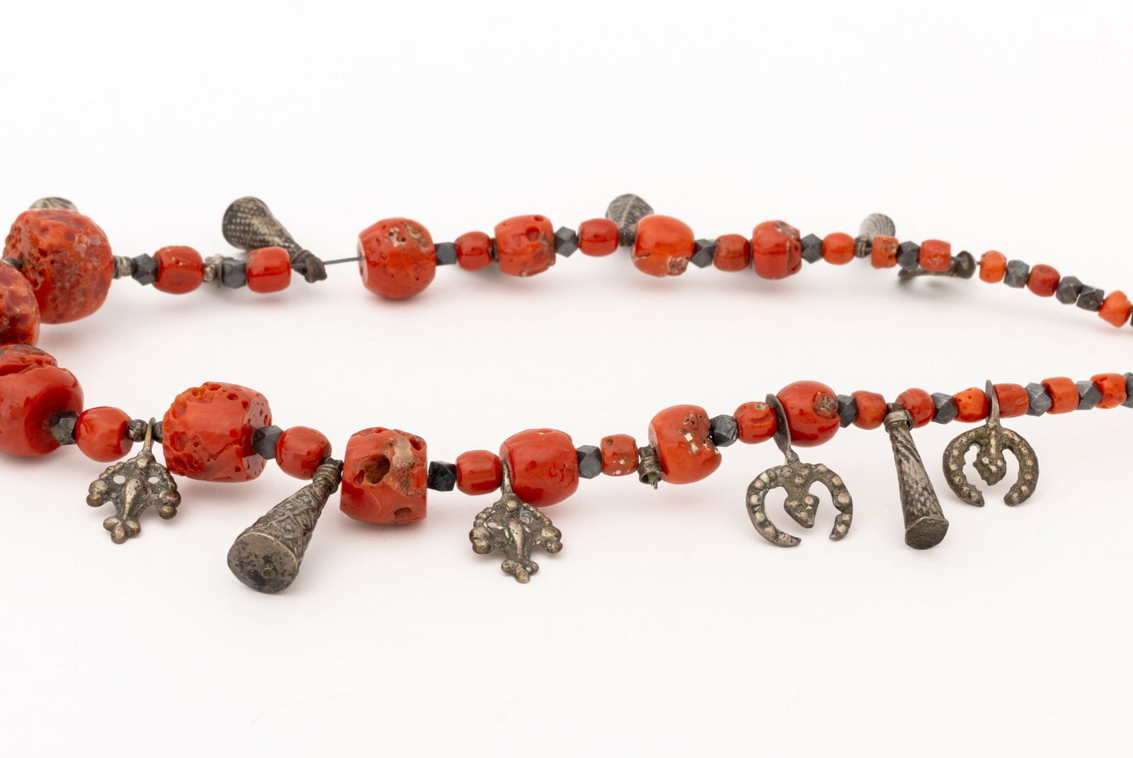 African Berber Silver Beaded Necklaces, 2 - 10