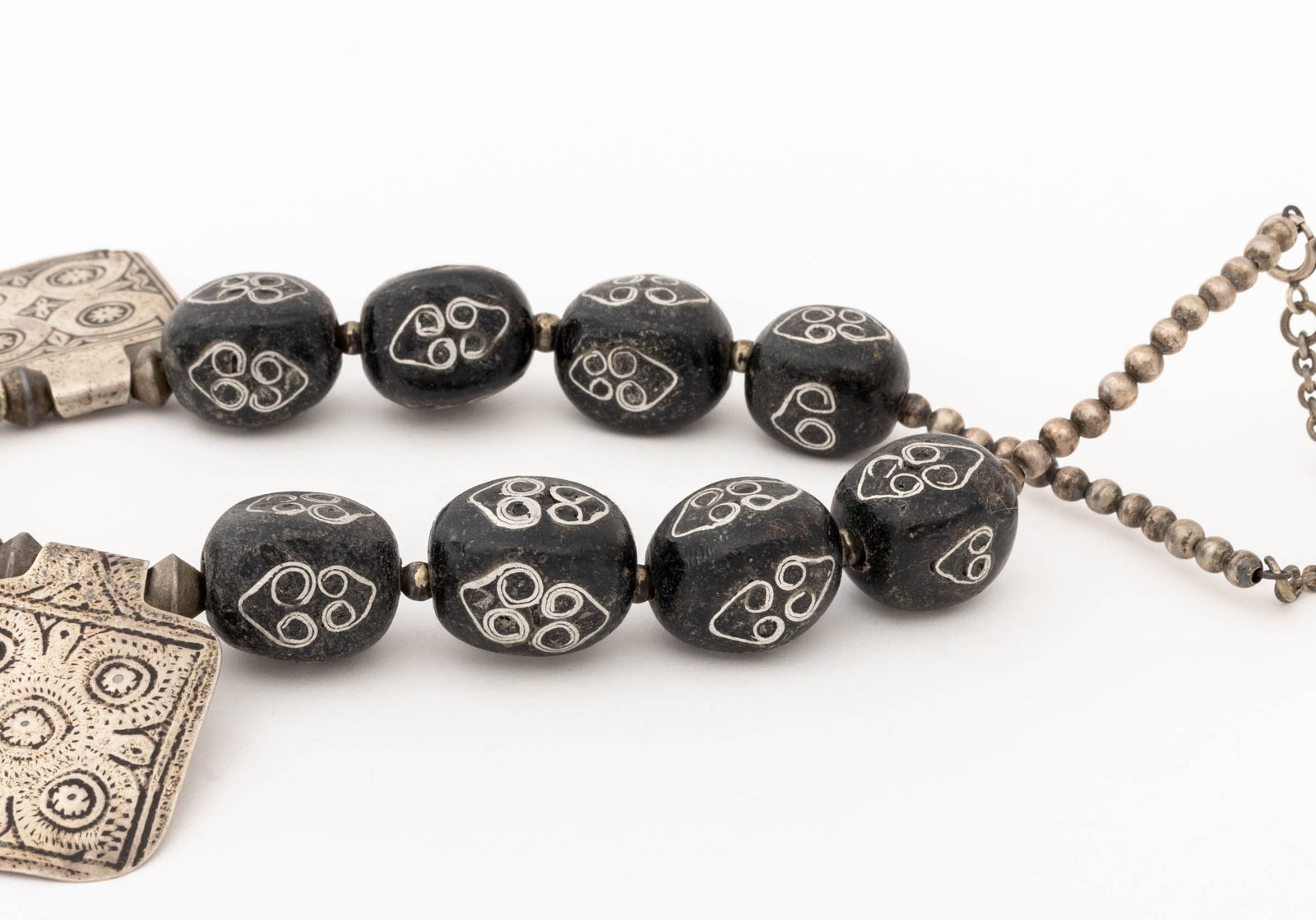 African Berber Silver Beaded Necklaces, 2 - 11