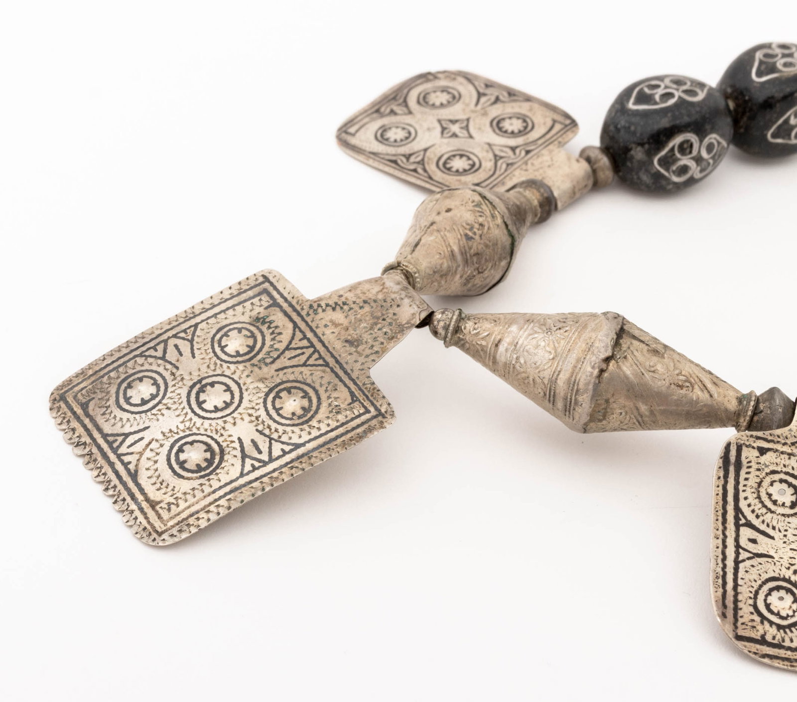 African Berber Silver Beaded Necklaces, 2 - 12