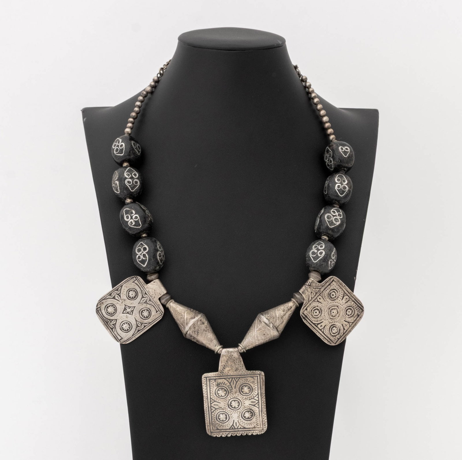 African Berber Silver Beaded Necklaces, 2 - 2