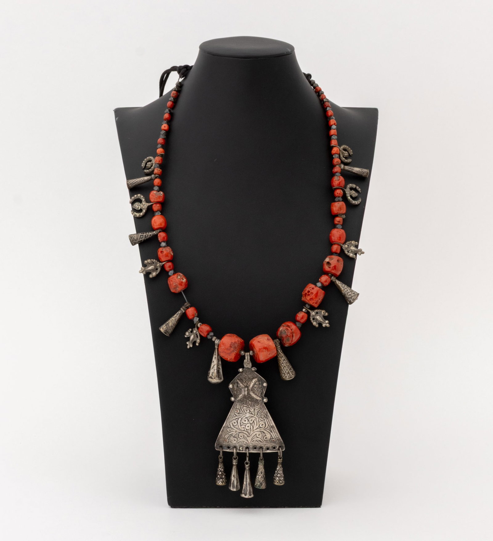 African Berber Silver Beaded Necklaces, 2 - 5