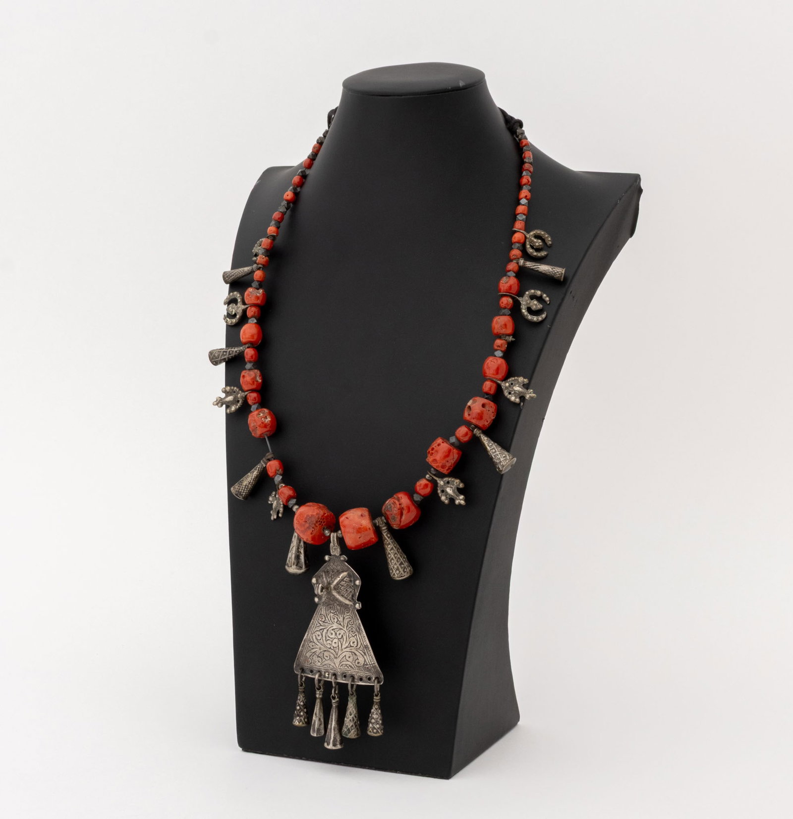 African Berber Silver Beaded Necklaces, 2 - 6