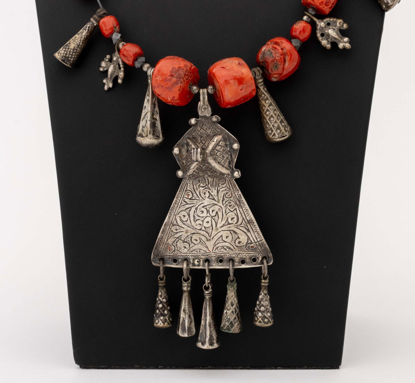 African Berber Silver Beaded Necklaces, 2 - 7