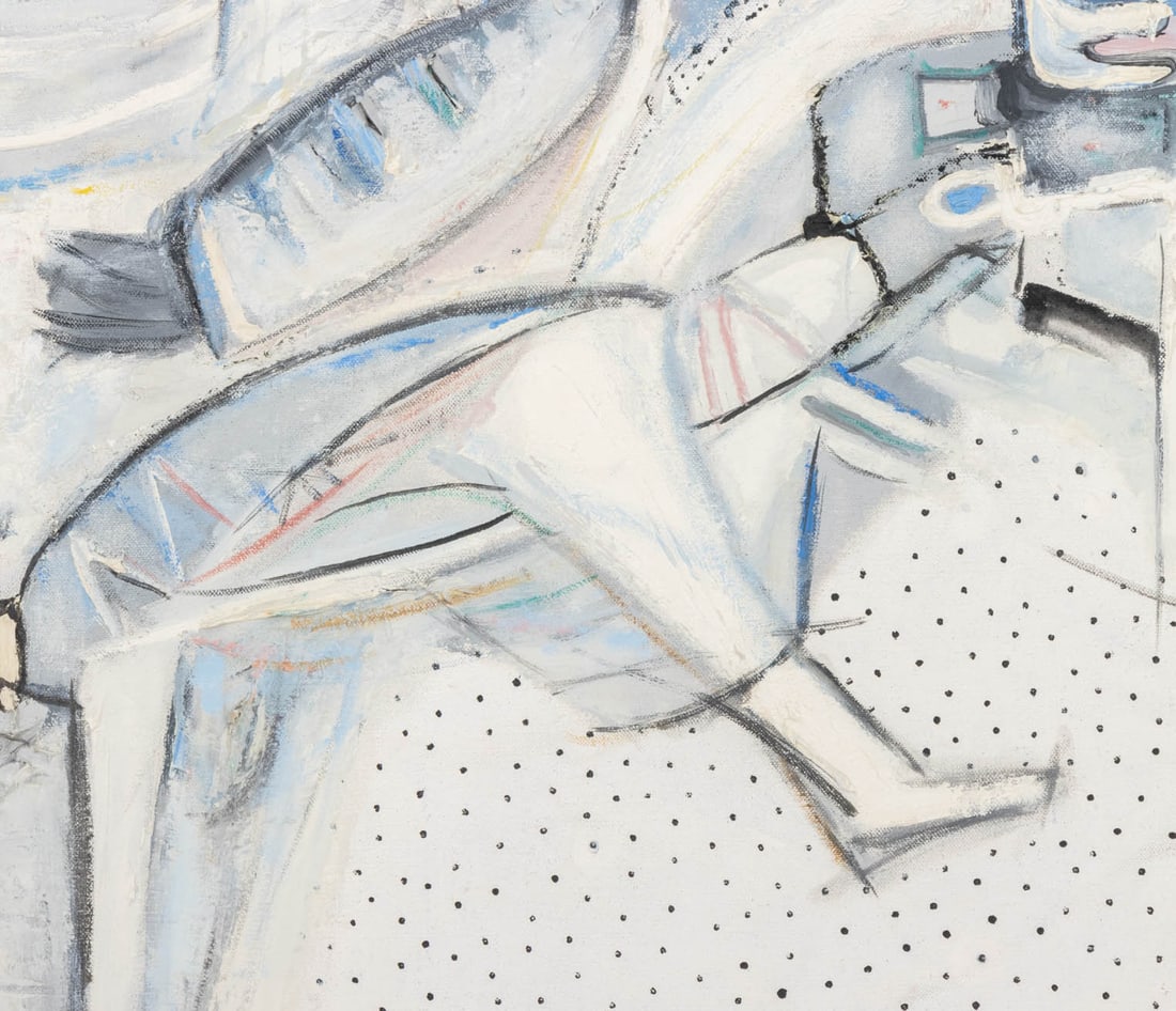 Agudelo Abstract Figural Composition Oil on Canvas - 6