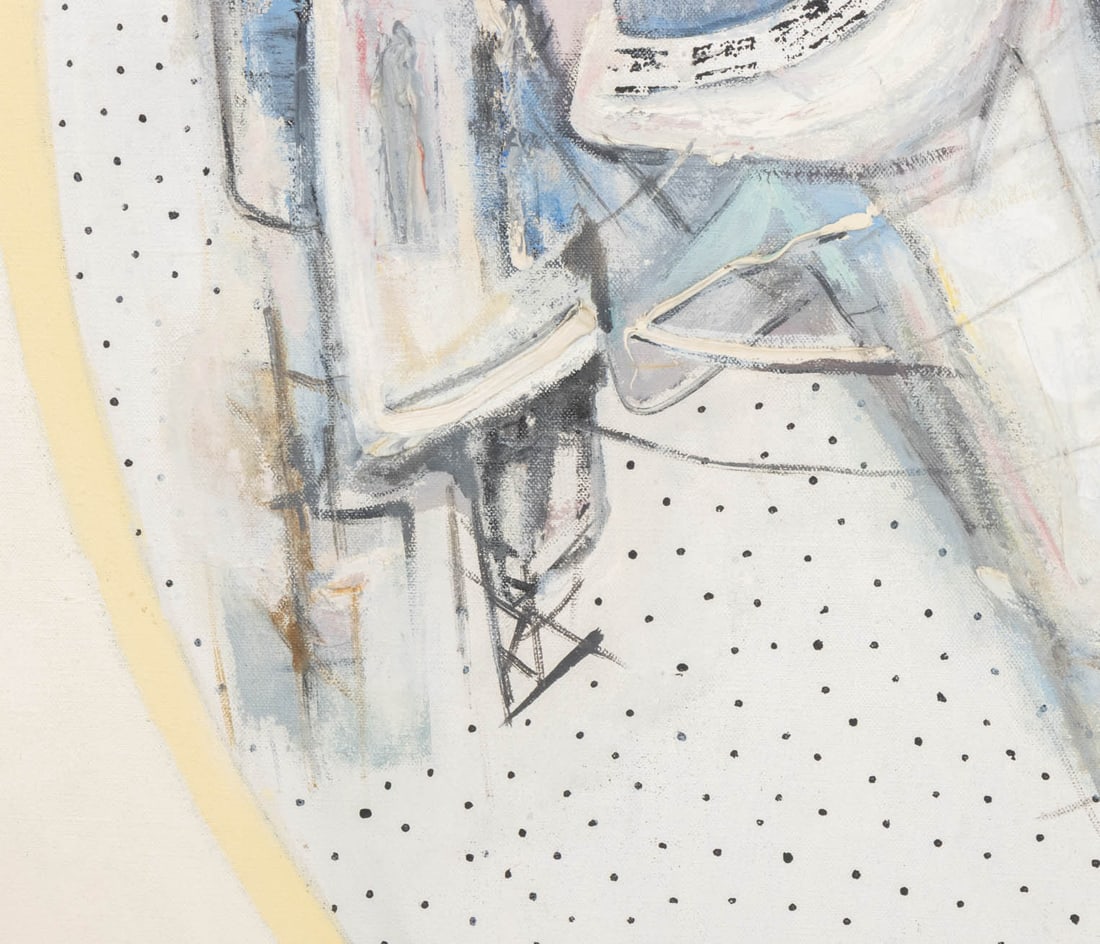 Agudelo Abstract Figural Composition Oil on Canvas - 7