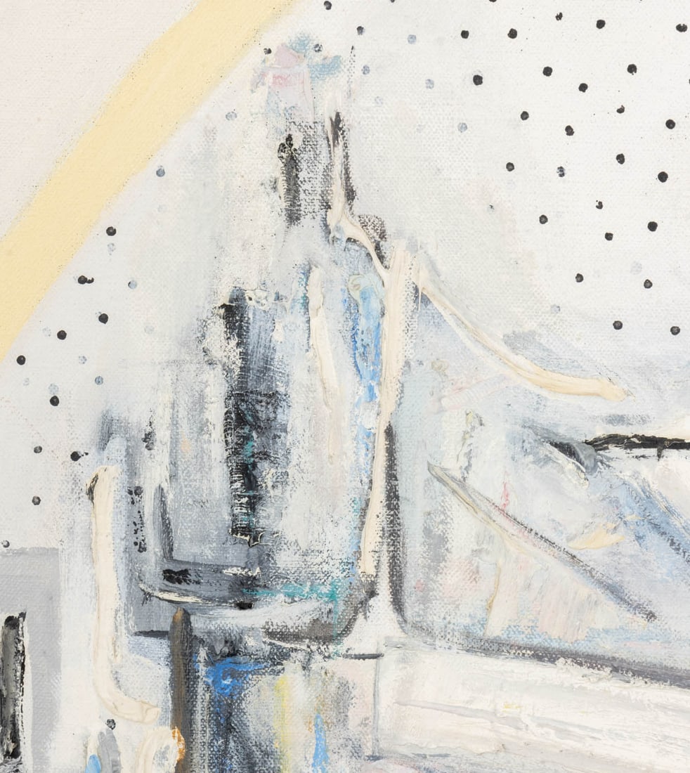 Agudelo Abstract Figural Composition Oil on Canvas - 9