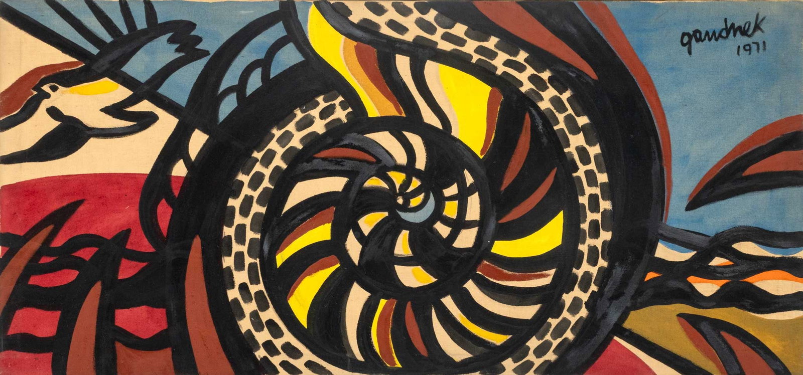 Walter Gaudnek Ouroboros Oil on Canvas, 1971 (1 of 7)