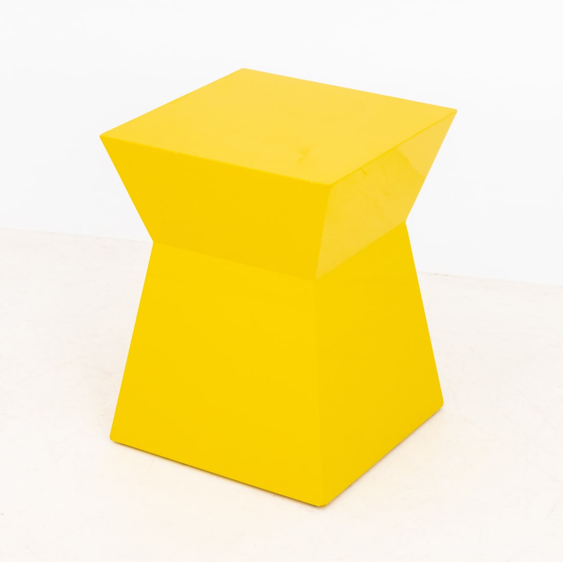 Modern Yellow Geometric Design End Tables, Pair - 5