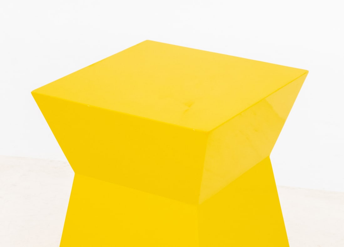 Modern Yellow Geometric Design End Tables, Pair - 6