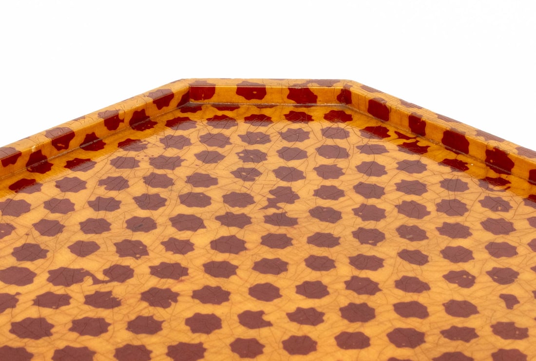 Modern Red and Yellow Patterned Side Table - 5