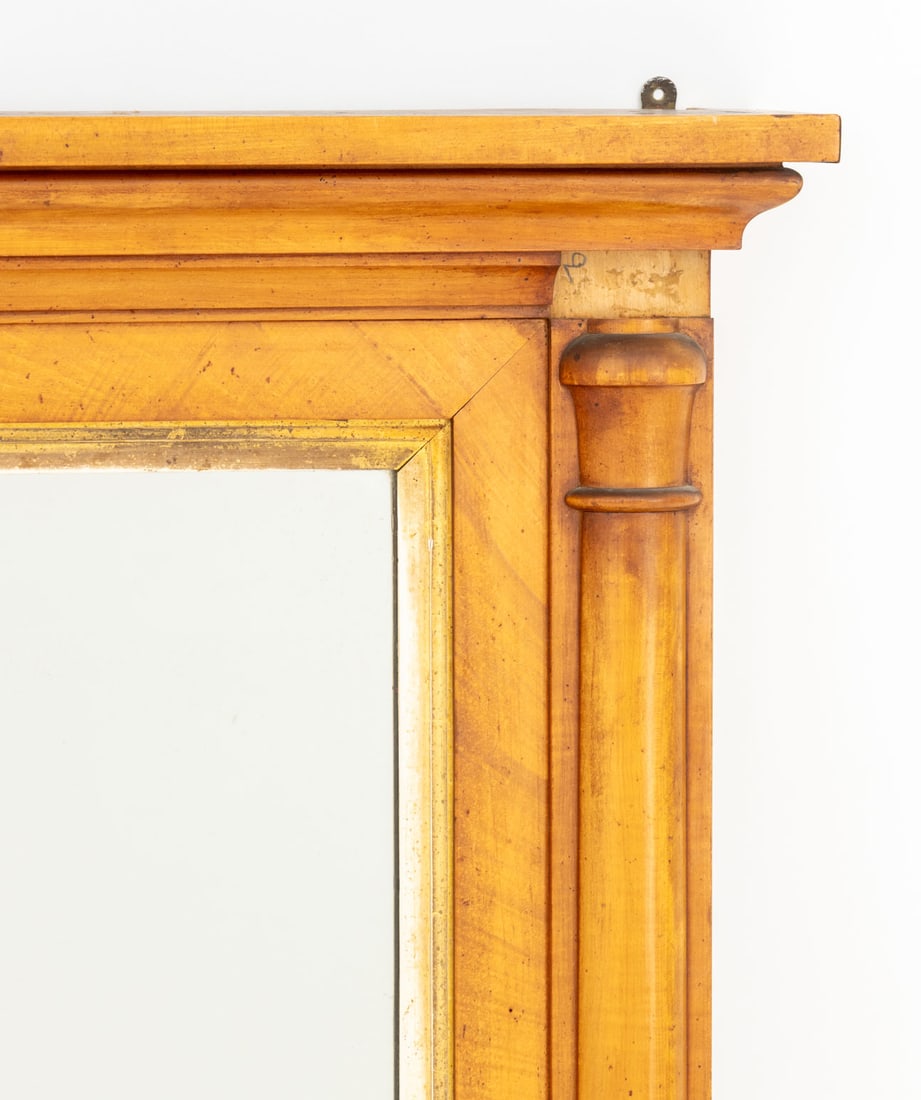 Biedermeier Style Maple Overmantel Mirror - 2