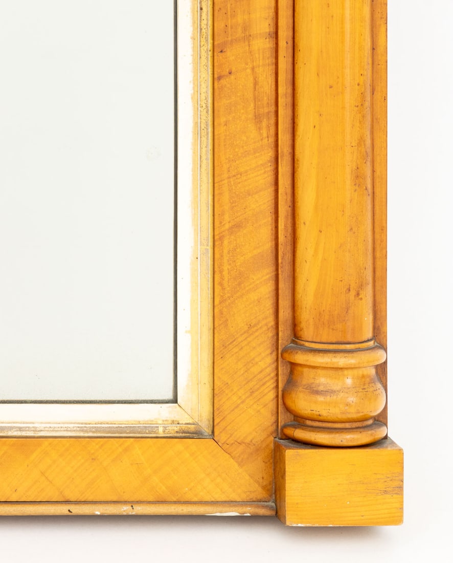 Biedermeier Style Maple Overmantel Mirror - 4