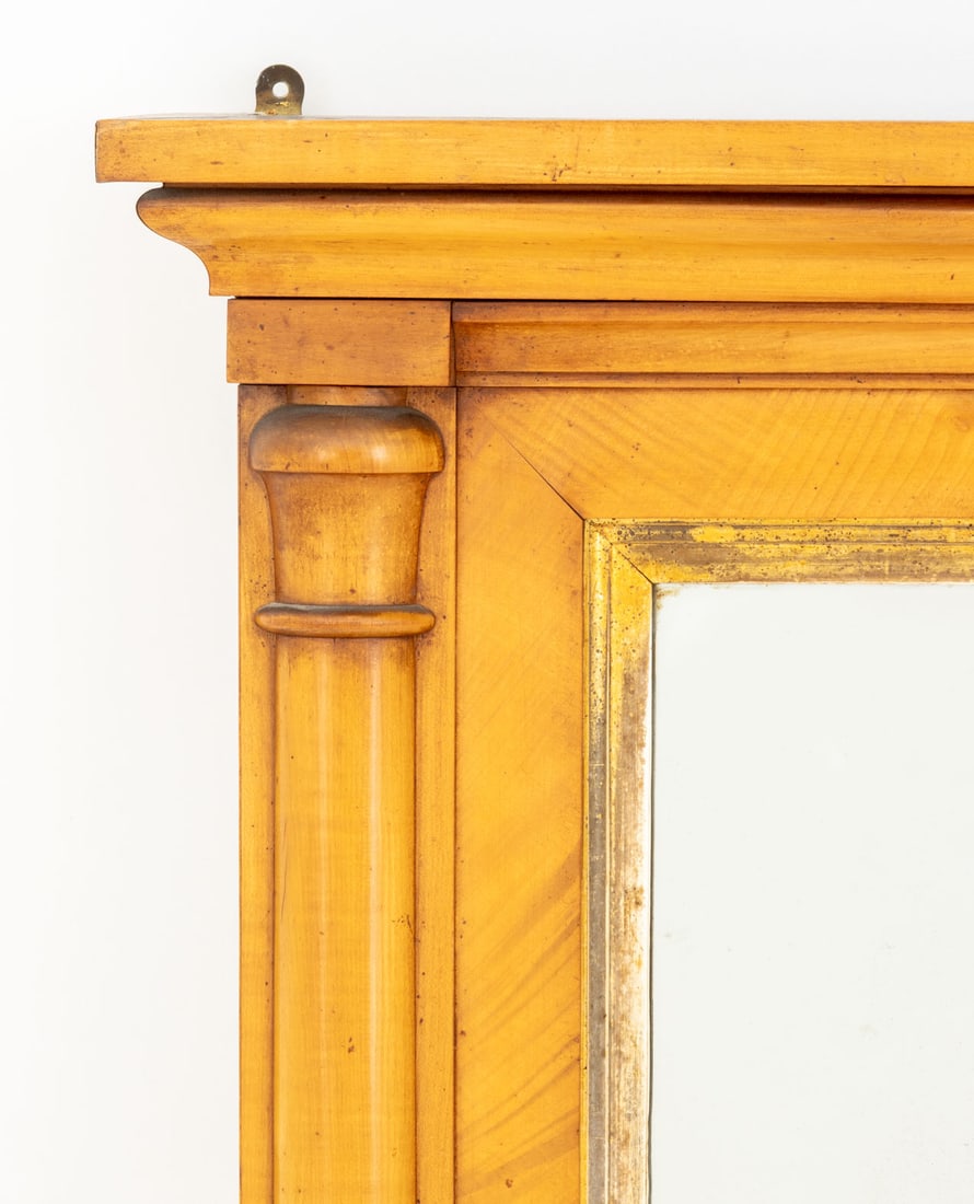 Biedermeier Style Maple Overmantel Mirror - 5