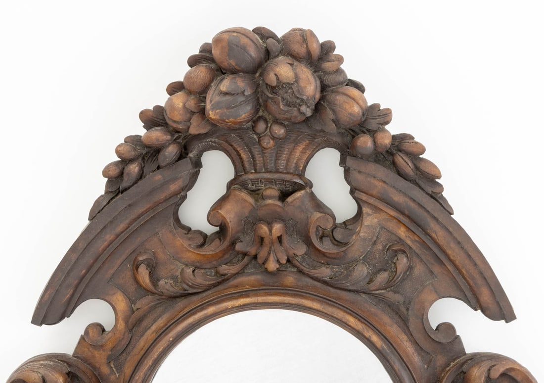 Black Forest Carved Walnut Wall Mirror, 19th C. - 2