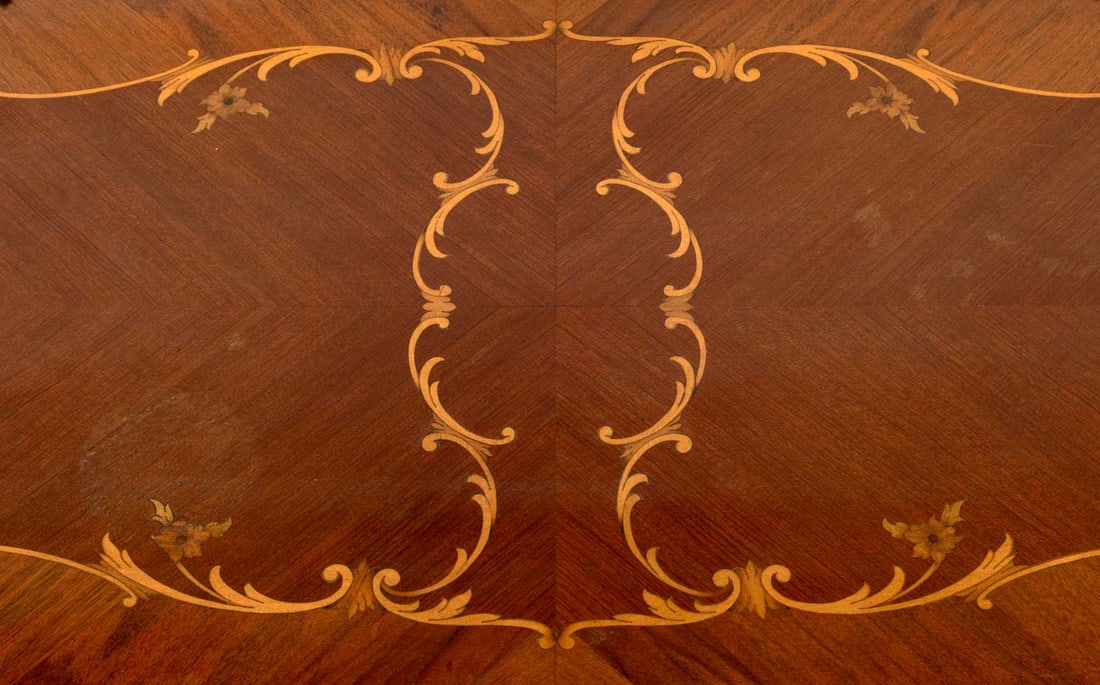 Louis XV Style Walnut and Satinwood Coffee Table - 4