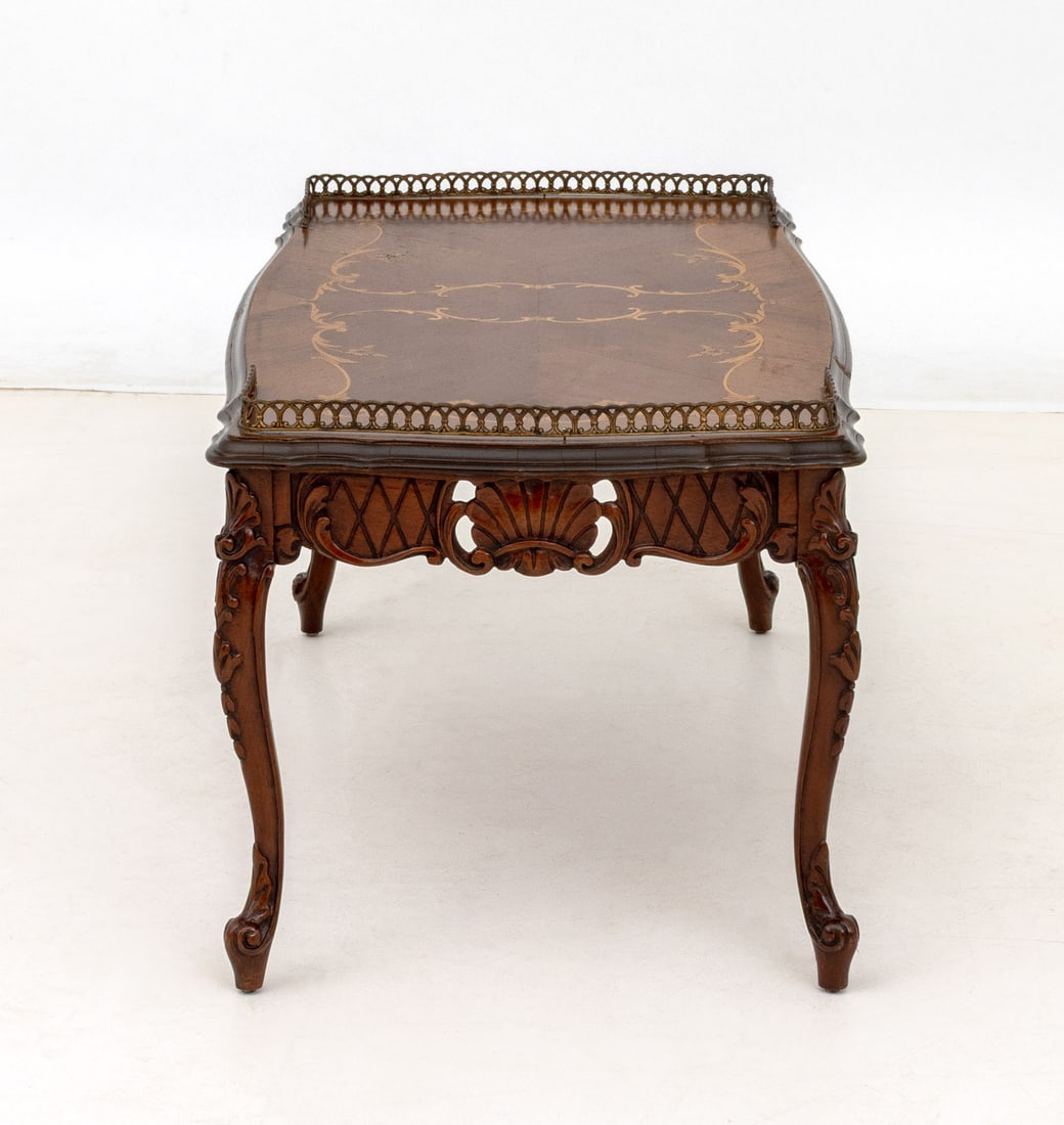 Louis XV Style Walnut and Satinwood Coffee Table - 7