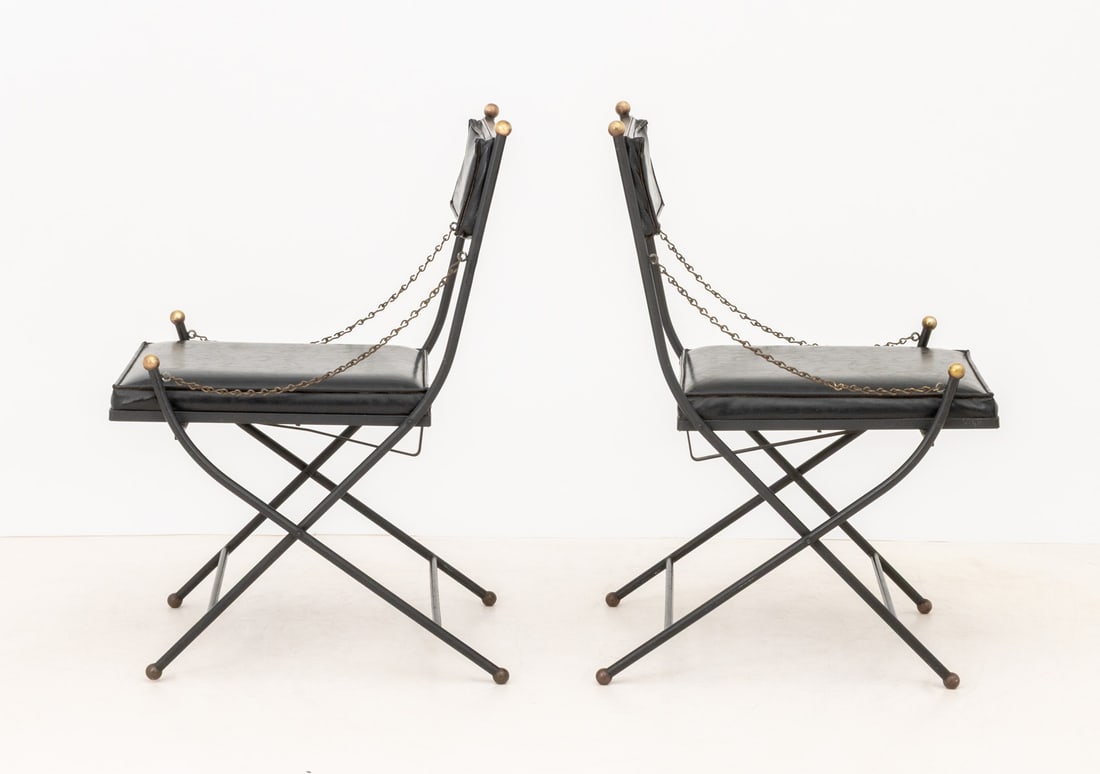 Maison Jansen Style Campaign Chairs, Pair - 4