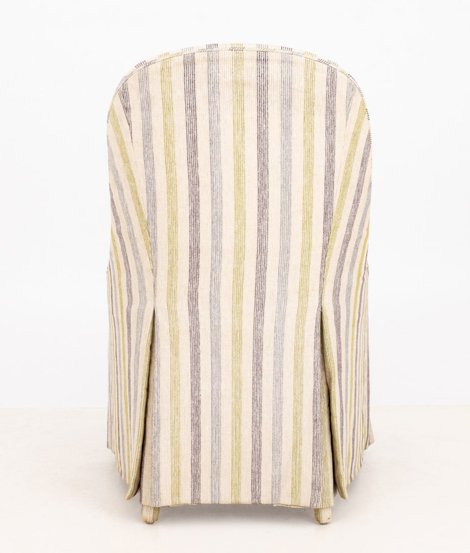 Modern Striped Upholstered Dining Chairs - 9