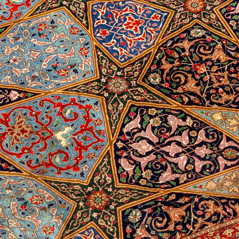 Iran Tabriz Wool and Silk Carpet, 12' 2" x 8' 2.5" - 3