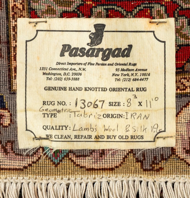 Iran Tabriz Wool and Silk Carpet, 12' 2" x 8' 2.5" - 5