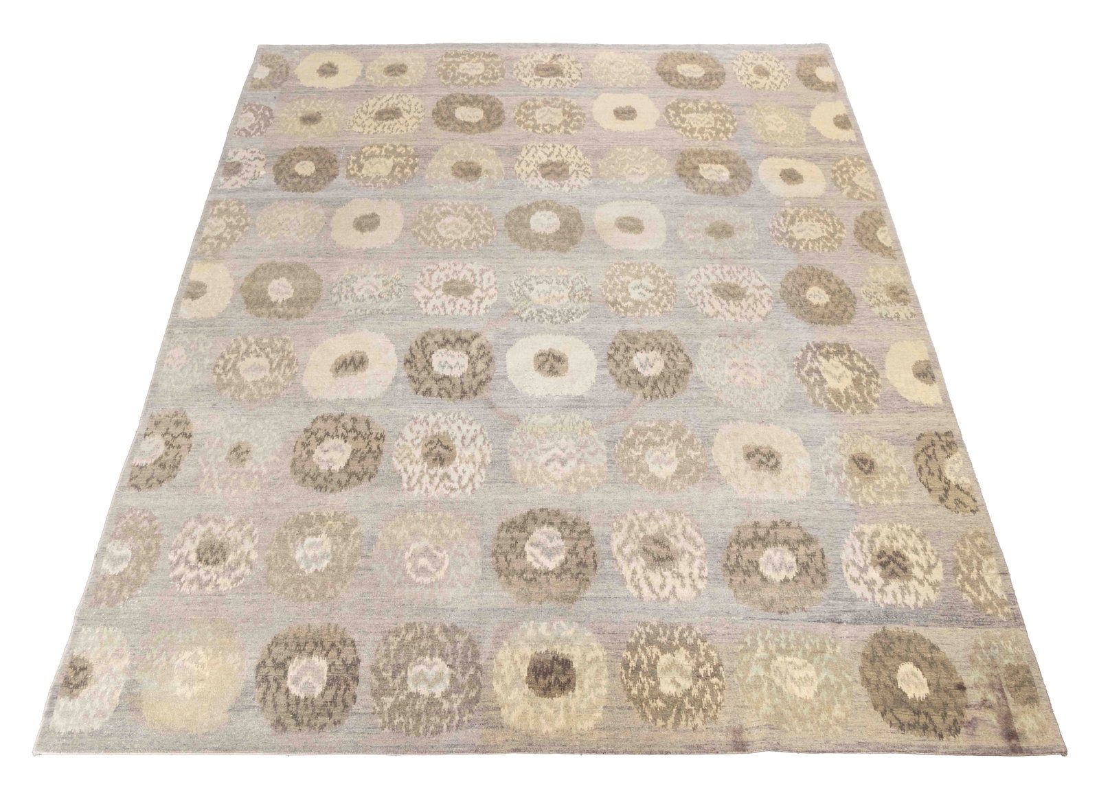 Concentric Circle Pattern Carpet, 11' 6" x 9' 1": Modern Concentric Circle Pattern Carpet. 11' 6.5" L x 9' 1.25" W. Provenance: From a SoHo, New York Collection. Keywords: Area rugs, Textiles, Wool, Carpets, Floor coverings, Home accents, Interior de