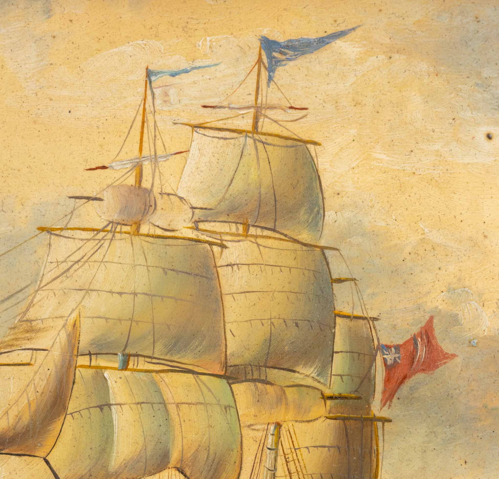 Signed Nautical Scene Oil on Panel, 19th C. - 3