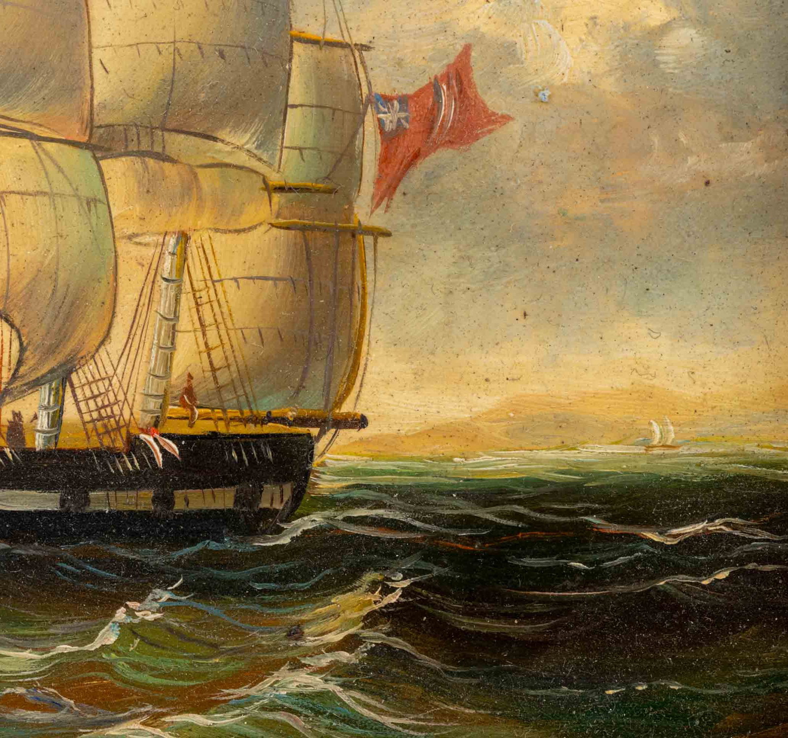 Signed Nautical Scene Oil on Panel, 19th C. - 6