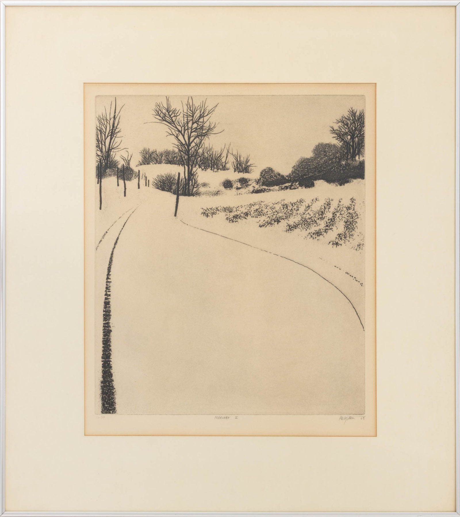 Peter Milton "February I" Etching, 1963 (1 of 9)