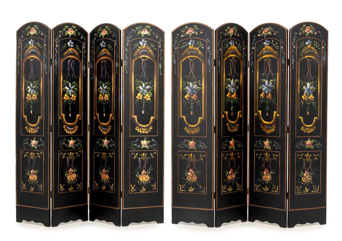 Victorian Style Ebonized Floor Screens, Pair (1 of 10)