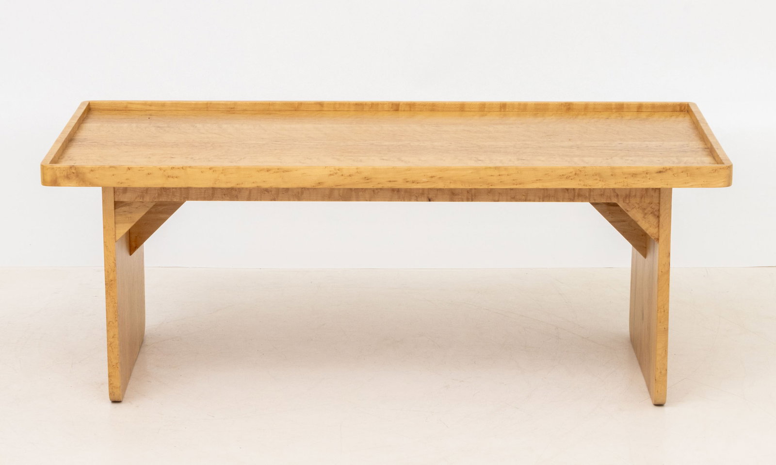 Modern Birdseye Maple Waterfall Coffee Table - 2