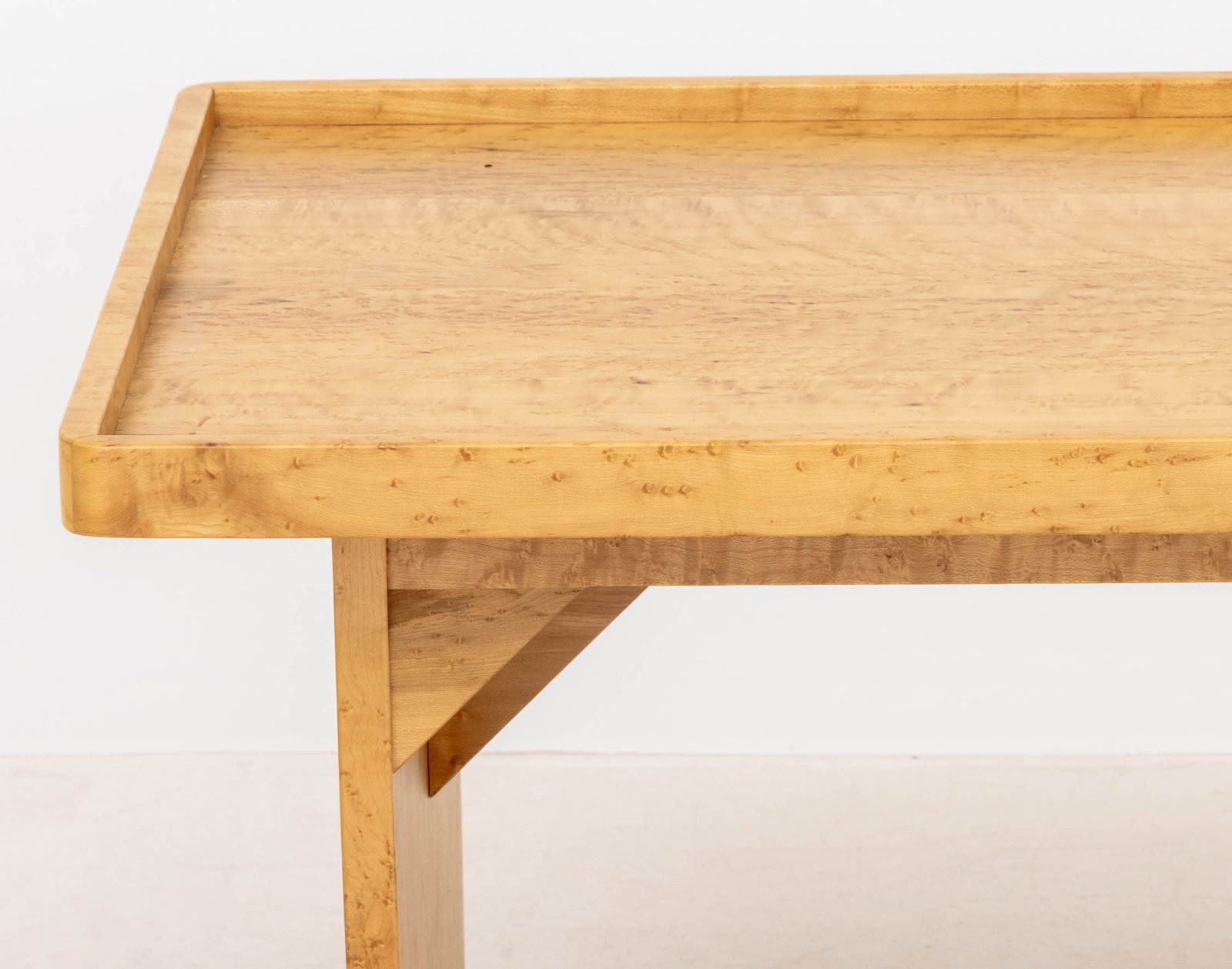 Modern Birdseye Maple Waterfall Coffee Table - 3