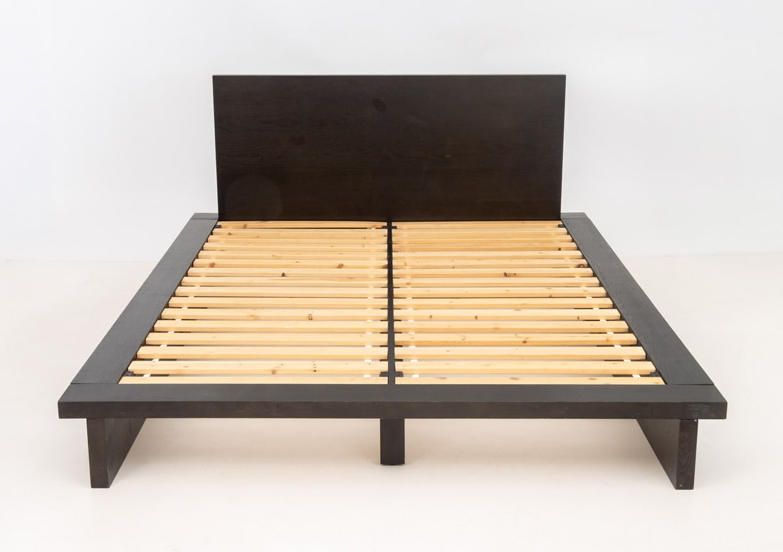 Modern Ebonized Queen Size Platform Bed - 2