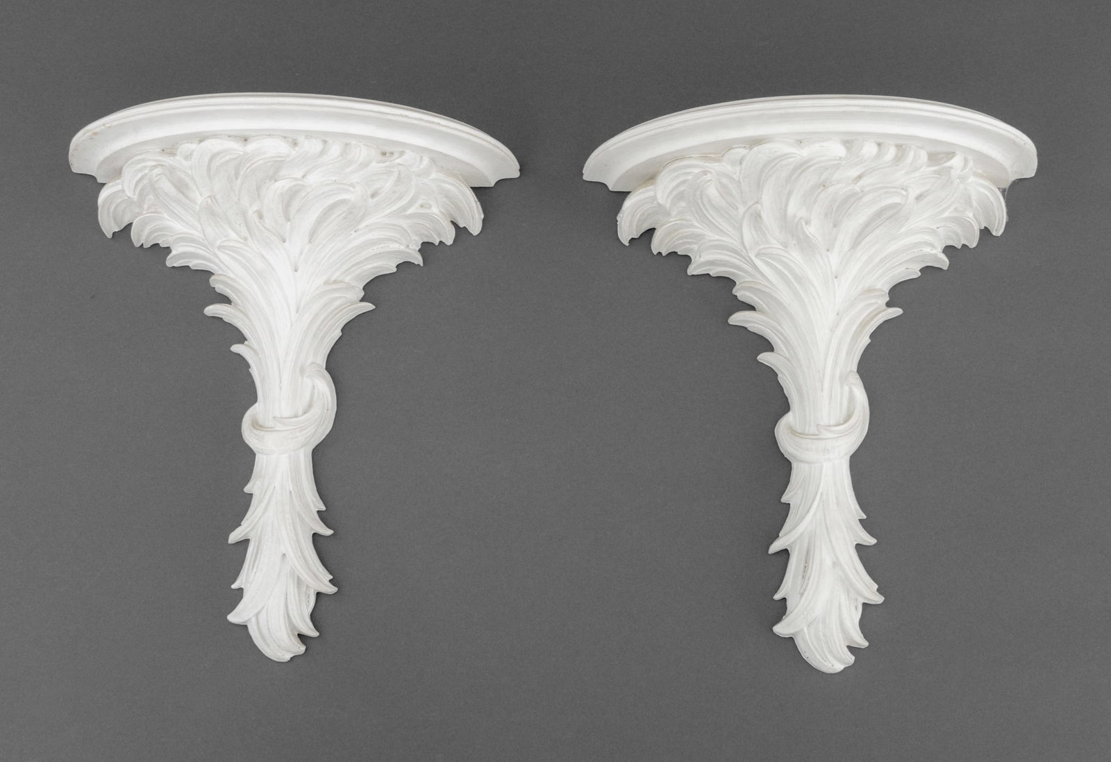 Neoclassical Style Foliate Form Wall Brackets, Pr. - 2
