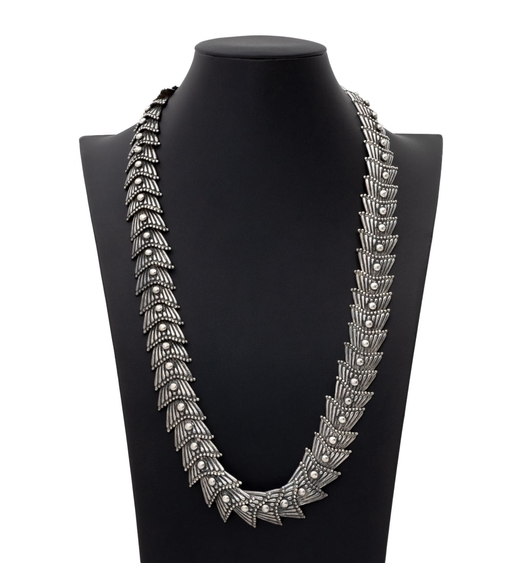 Los Castillo Sterling Silver Chevron Long Necklace (1 of 7)