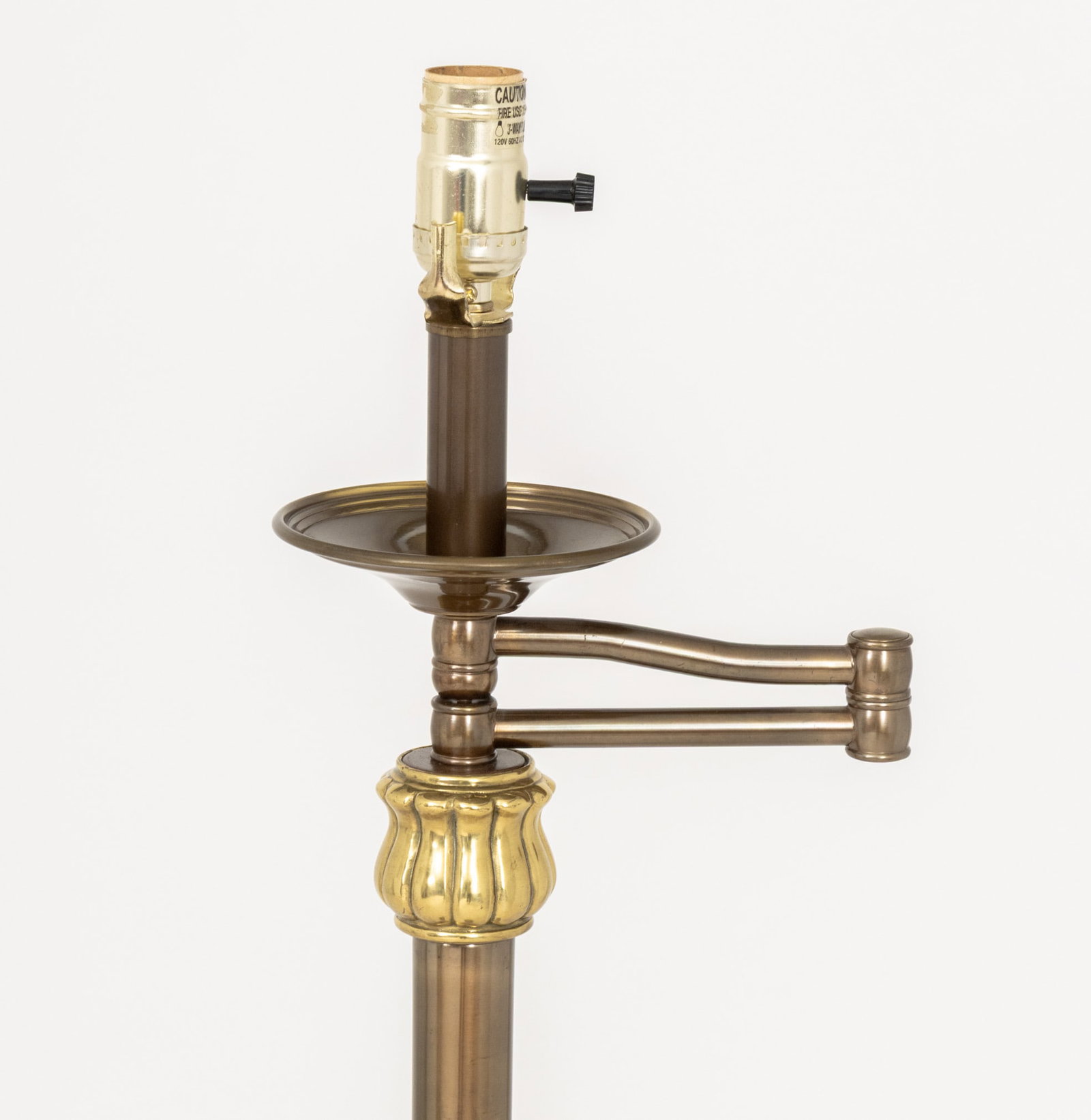 Art Deco Style Brass Swing Arm Floor Lamp - 3