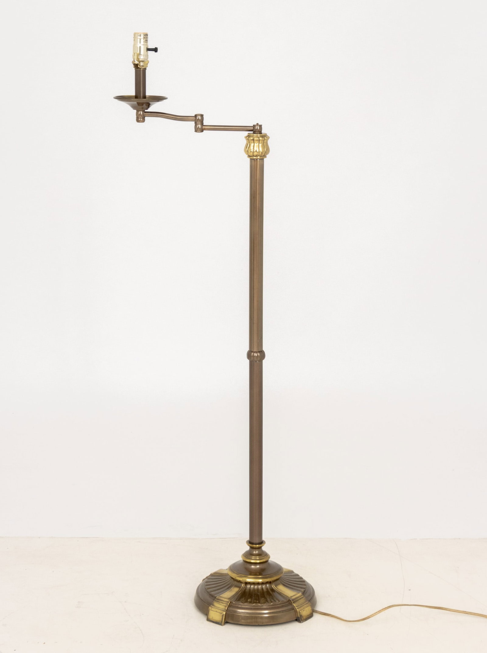 Art Deco Style Brass Swing Arm Floor Lamp - 4