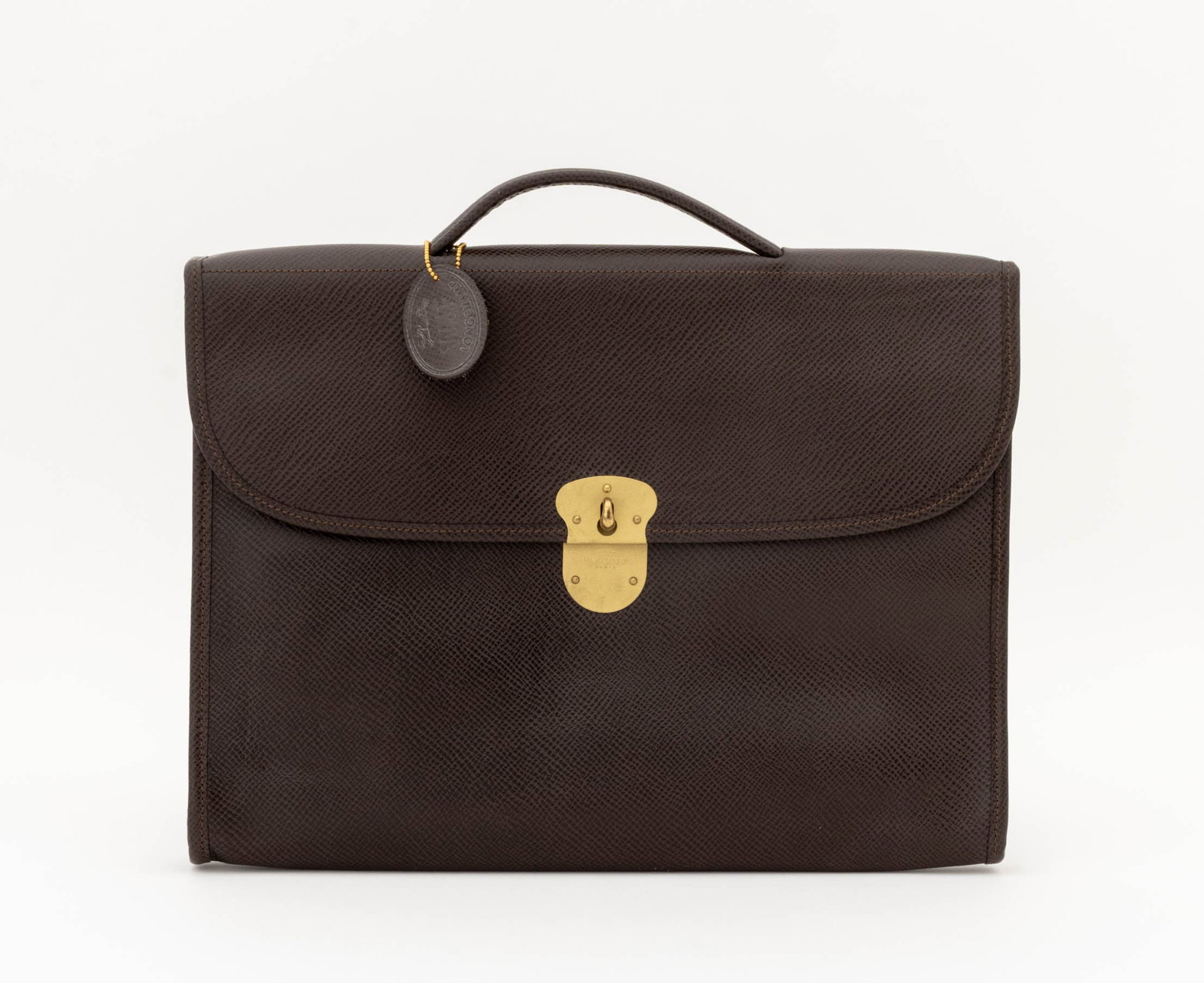 Longchamp Brown Leather Portfolio Case - 2