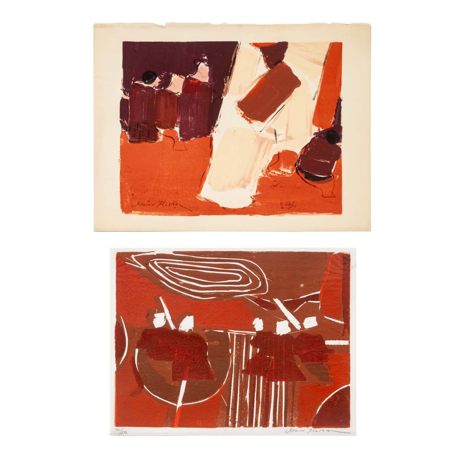 Marek Halter Abstract Figures Linocuts, 2 (1 of 14)