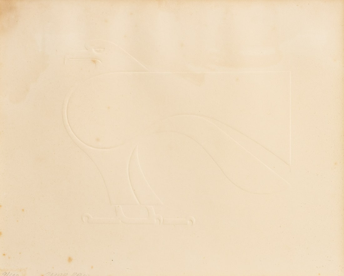 Omar Rayo Standing Eagle Embossed Print - 2